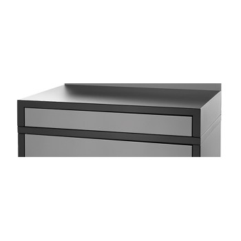 Mesa Auxiliar Acero Cerrada Negro y Gris 2
