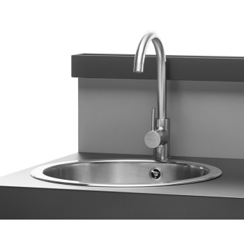 Mesa Acero Cerrada con Fregadero Negro y Gris 2