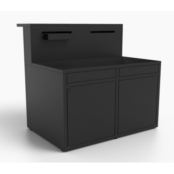 Módulo Cocina Zona Barra Cerrada Acero Negro