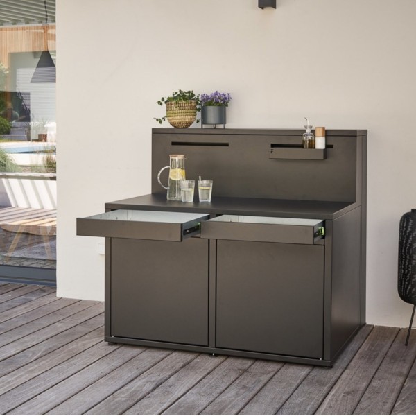 Módulo Cocina Zona Barra Cerrada Acero Negro