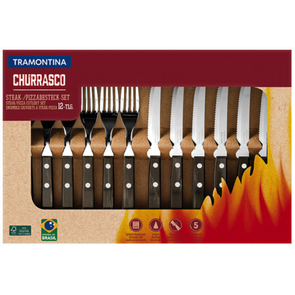 Juego 12 Cubiertos Castaño Polywood Tramontina