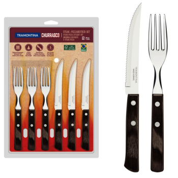 Juego 12 Cubiertos Jumbo Blister Polywood Tramontina