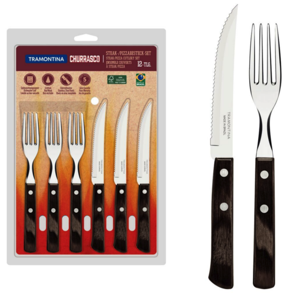 Juego 12 Cubiertos Jumbo Blister Polywood Tramontina