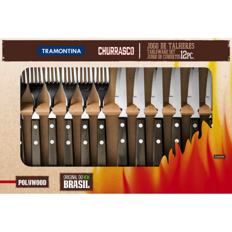Juego 12 Cubiertos Jumbo Polywood Tramontina