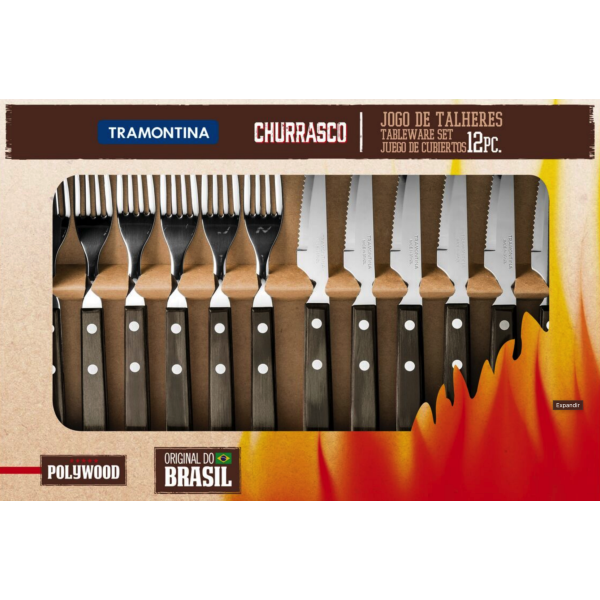Juego 12 Cubiertos Jumbo Polywood Tramontina