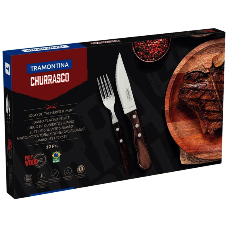 Juego 12 Cubiertos Jumbo Extra Polywood Tramontina