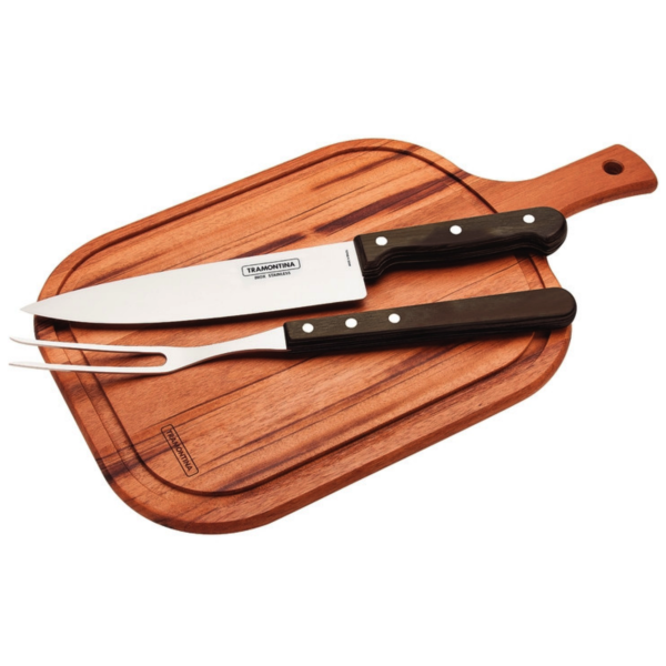 Set para Trinchar con Tabla de Madera Tramontina