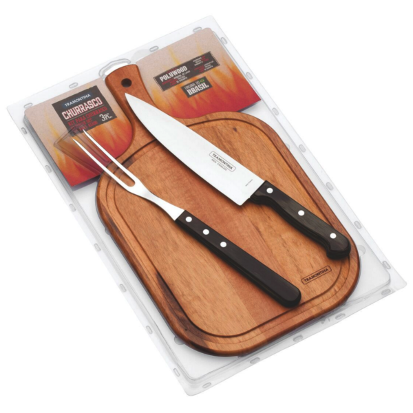 Set para Trinchar con Tabla de Madera Tramontina