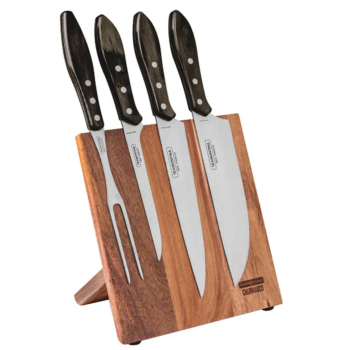 Juego 4 Cuchillos + Soporte de Madera Tramontina