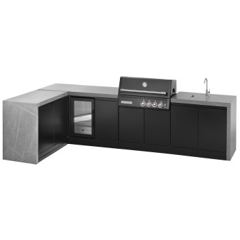 Cocina Exterior Grandpro L-Shape Crossray Black