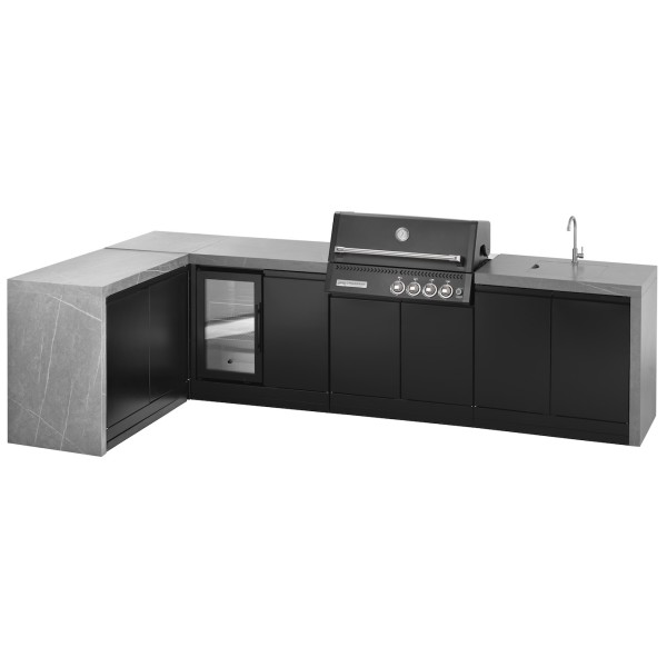 Cocina Exterior Grandpro L-Shape Crossray Black