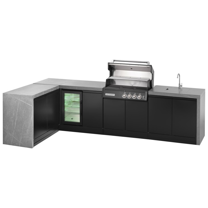 Cocina Exterior Grandpro L-Shape Crossray Black