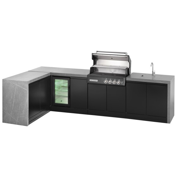 Cocina Exterior Grandpro L-Shape Crossray Black