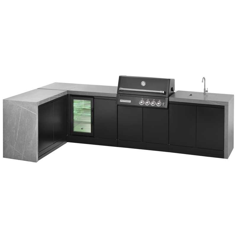 Cocina Exterior Grandpro L-Shape Crossray Black