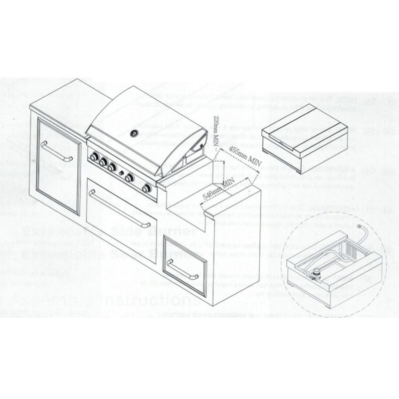 Quemador Infrarrojo Lateral Inox para Encastrar