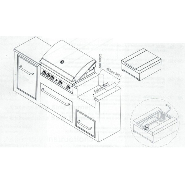 Quemador Lateral Inox para Encastrar