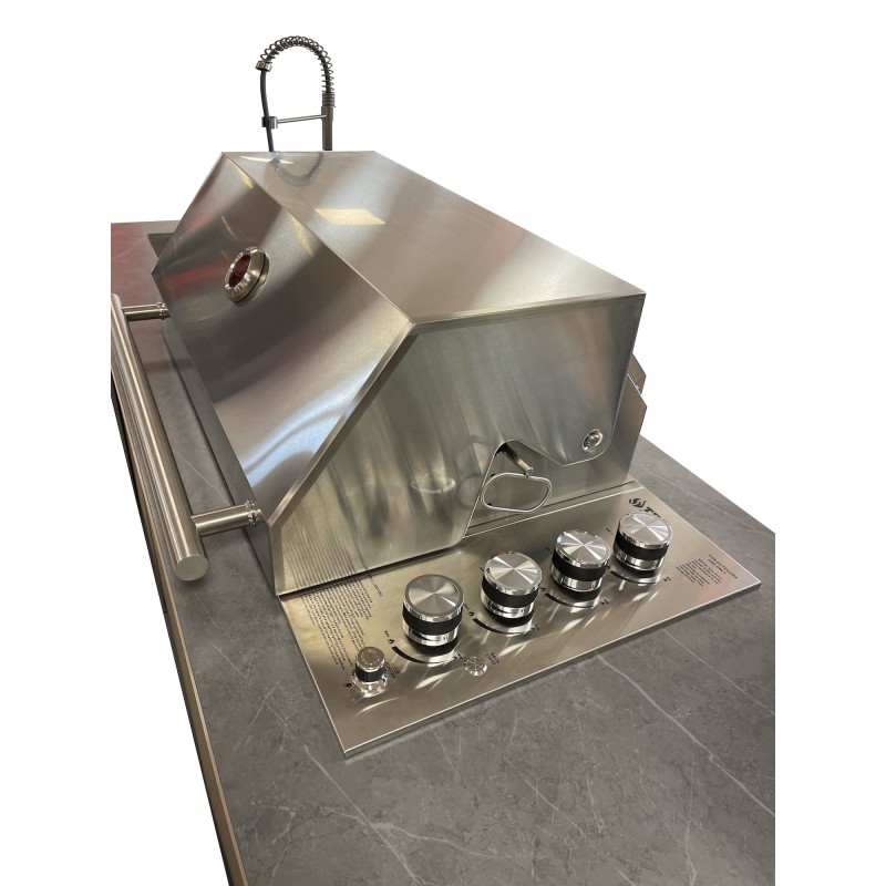 Cocina Exterior de Piedra y Acero Inoxidable Mallorca