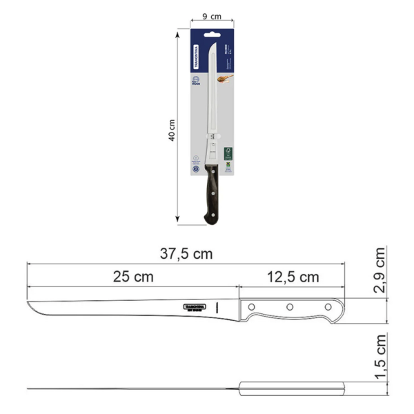 Cuchillo Jamonero 25 cm. Tramontina