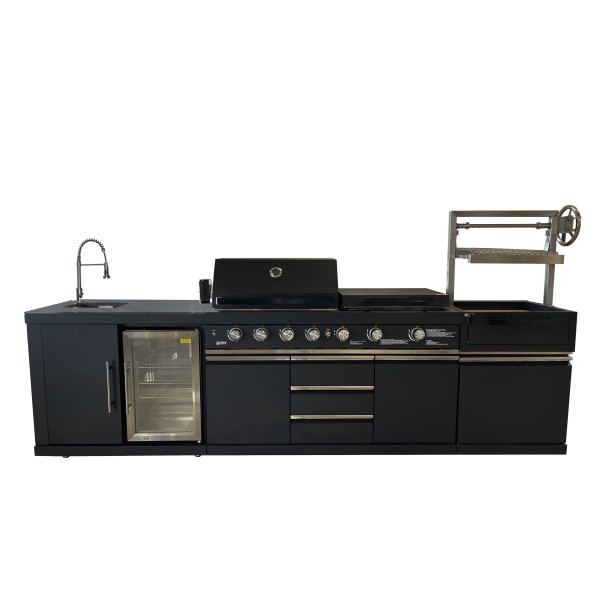 Cocina Exterior Modelo Lisboa 3 en 1 (Gas, Carbón y Plancha)