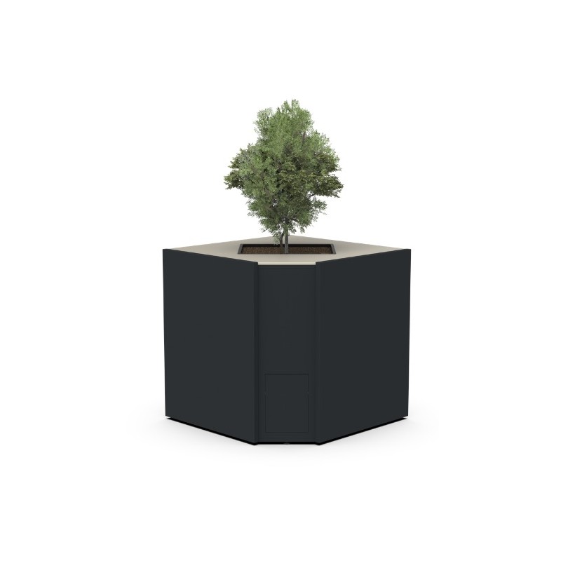 Módulo Rinconera CT 90 Brabura con Neolith Y Jardinera para planta