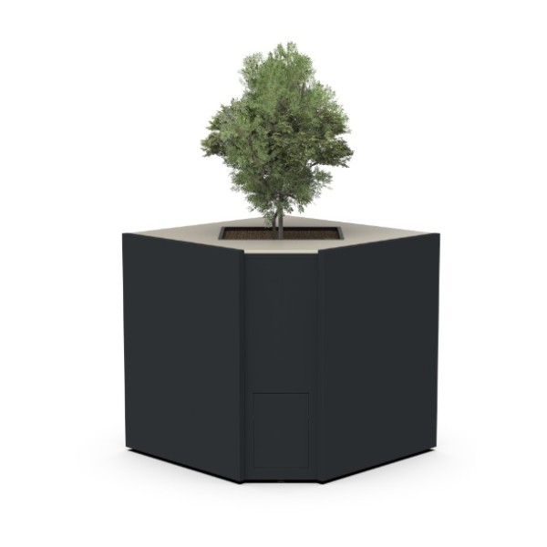 Módulo Rinconera CT 90 Brabura con Neolith Y Jardinera para planta