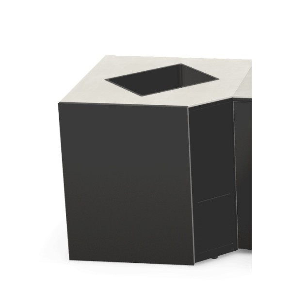Módulo Rinconera CT 90 Brabura con Neolith Y Jardinera para planta