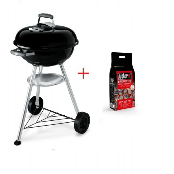 Compact Kettle Ø 47 cm black + 2 kg briquetas