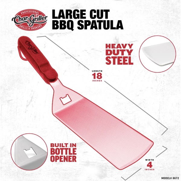Espátula Char-Griller con corte grande