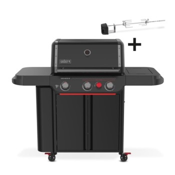Weber Genesis E-330WR Stealth Edition con Asador Giratorio