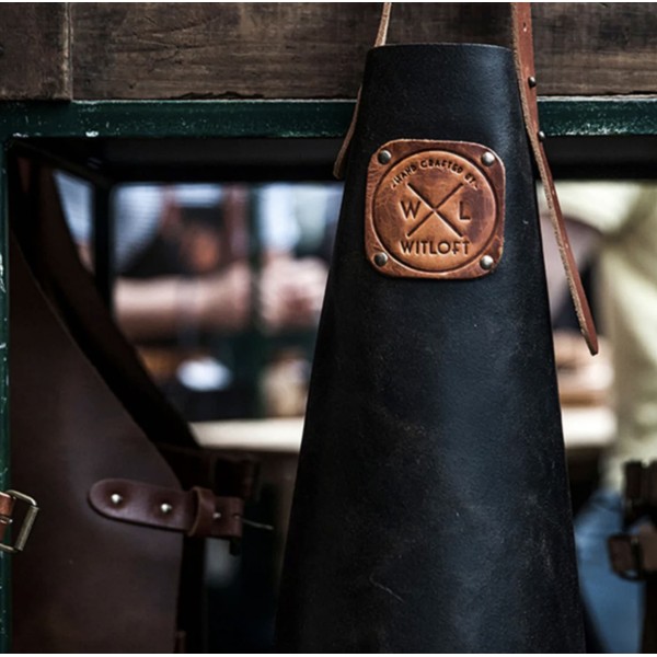 Delantal de Cuero Classic Negro Puro/Cognac Witloft