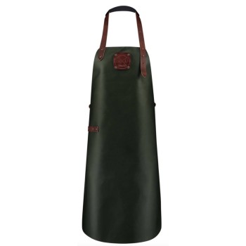 Delantal de Cuero Classic XXL Verde/Cognac Witloft