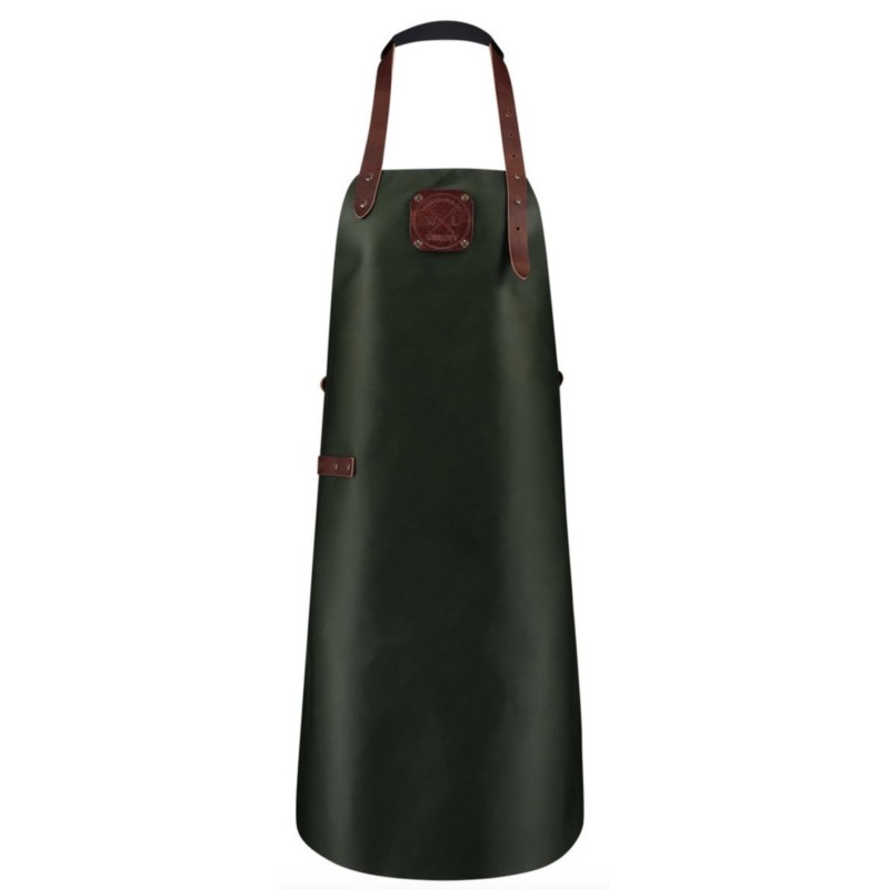 Delantal de Cuero Classic XXL Verde/Cognac Witloft