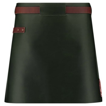 Delantal de Cuero Corto Verde/Cognac Witloft