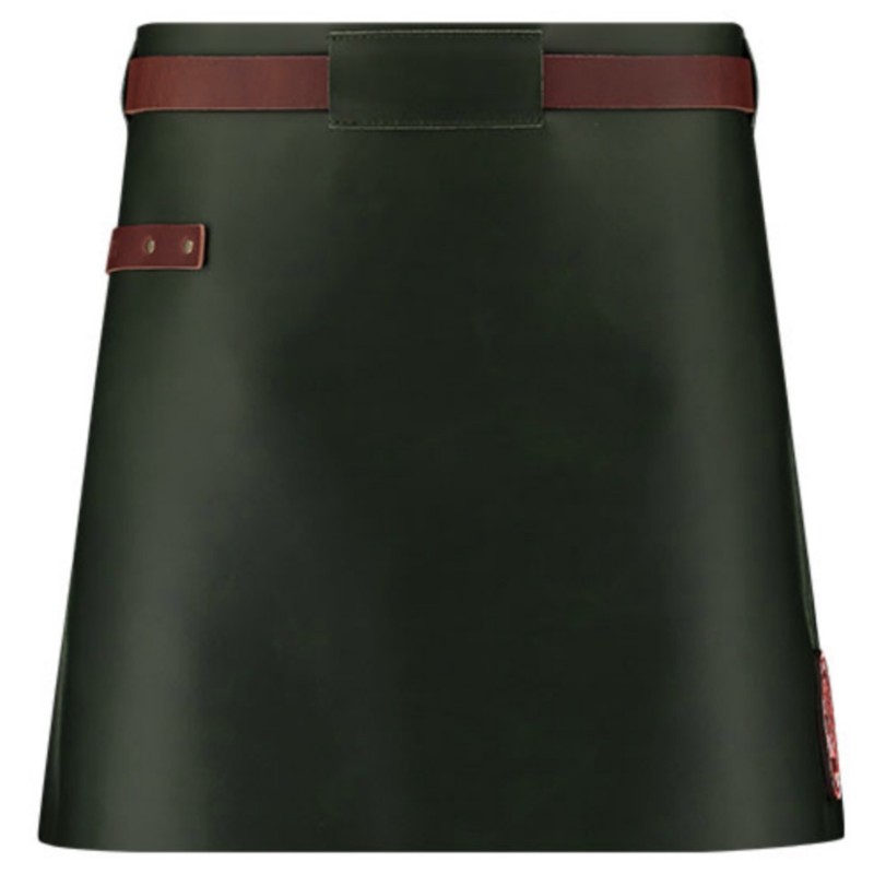Delantal de Cuero Corto Verde/Cognac Witloft