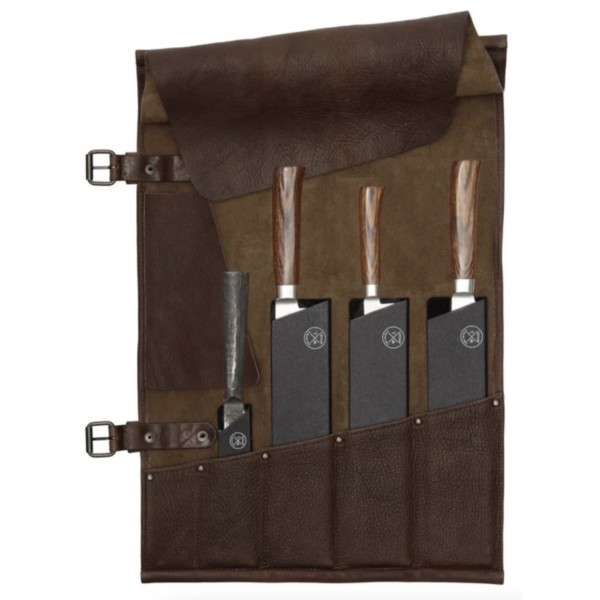 Estuche para Cuchillos 5 Bolsillos Marrón Oscuro Witloft