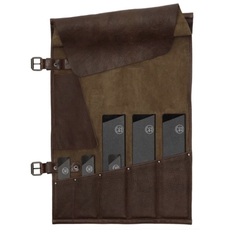 Estuche para Cuchillos 5 Bolsillos Marrón Oscuro Witloft