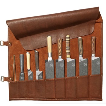 Estuche para Cuchillos 9 Bolsillos Cognac Witloft