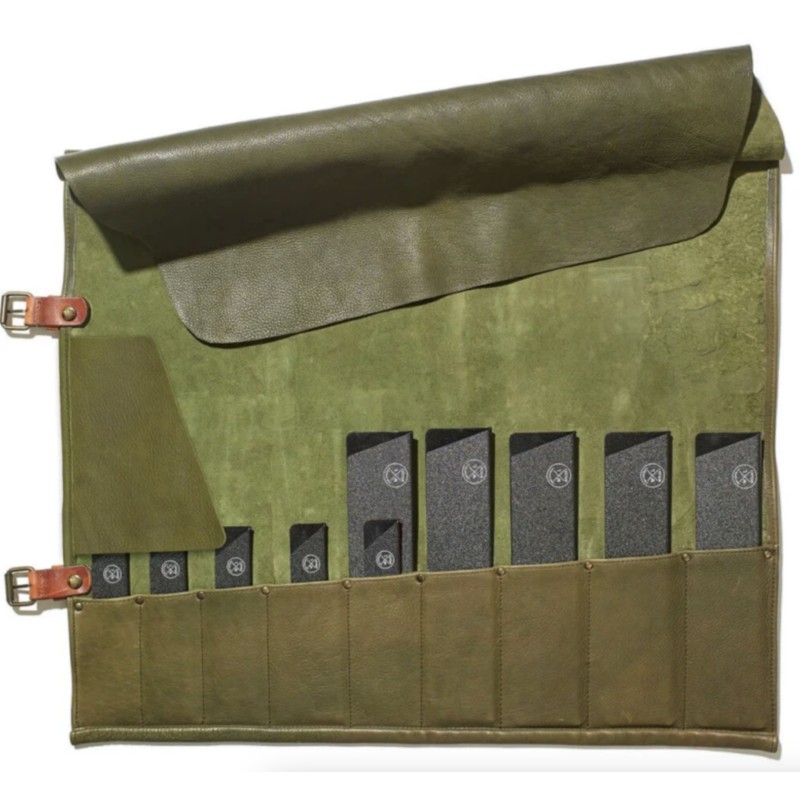 Estuche para Cuchillos 9 Bolsillos Verde/Cognac Witloft
