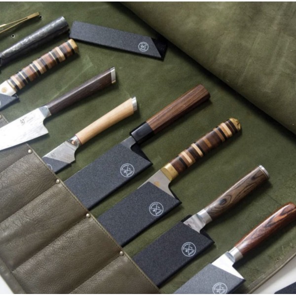 Estuche para Cuchillos 9 Bolsillos Verde/Cognac Witloft