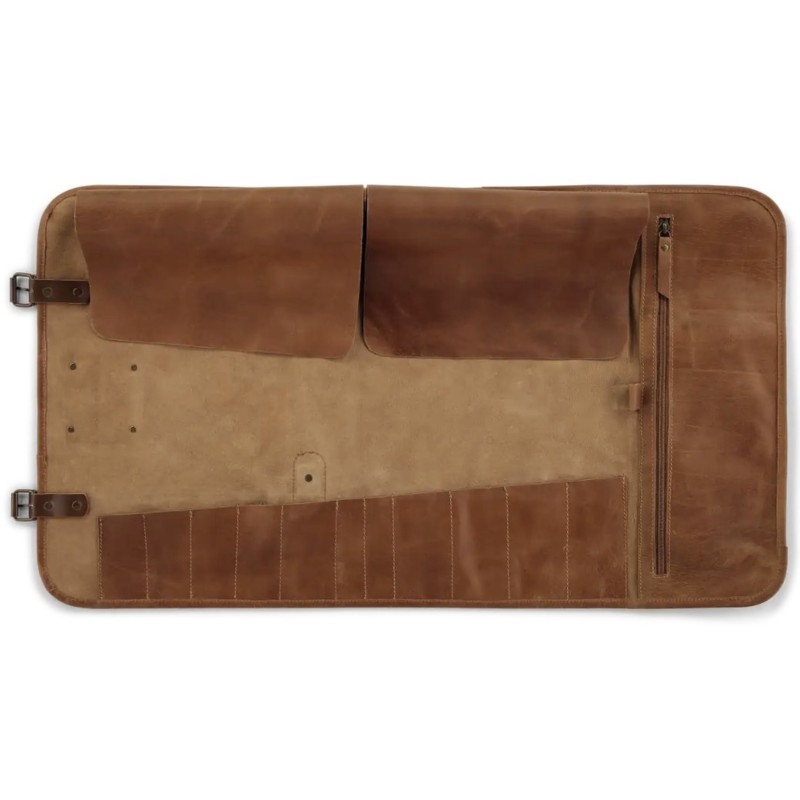 Estuche para Cuchillos 17 Bolsillos Búfalo Cognac Witloft