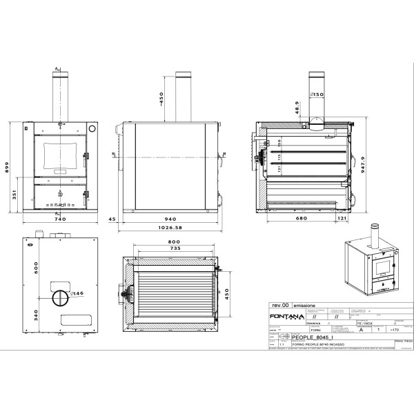 Horno de leña People 80 Incasso