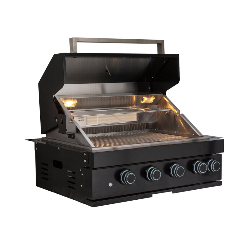 Barbacoa SUNG4B-BK de 4 quemadores para encastrar