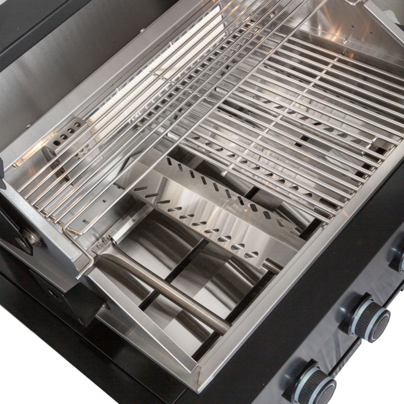 Barbacoa SUNG4B-BK de 4 quemadores para encastrar