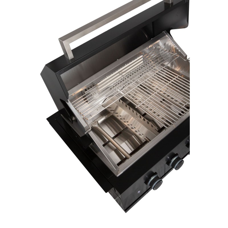 Barbacoa SUNG4B-BK de 4 quemadores para encastrar