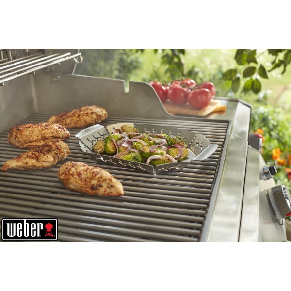 Cesta grande de acero inoxidable para hortalizas Weber Original