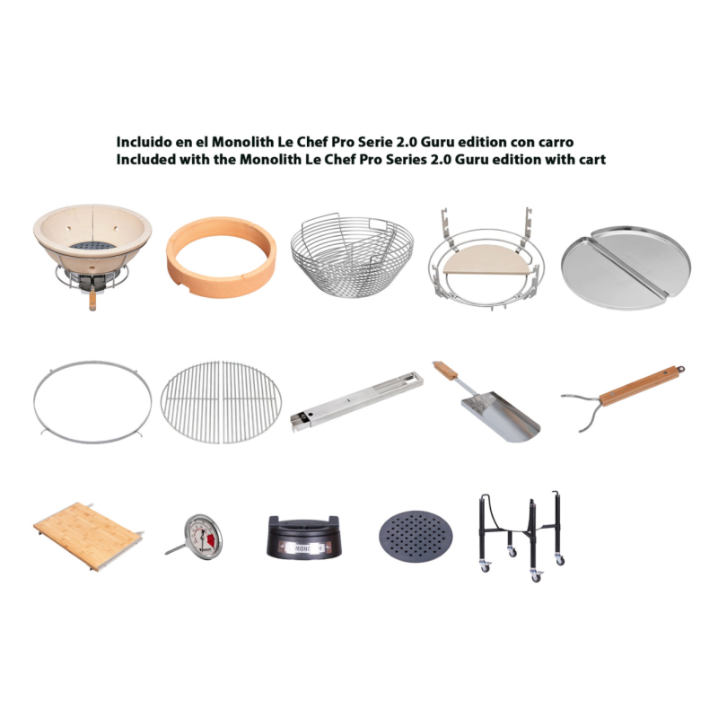 Kamado Monolith Le Chef Pro Series 2.0 Burdeos con Pies