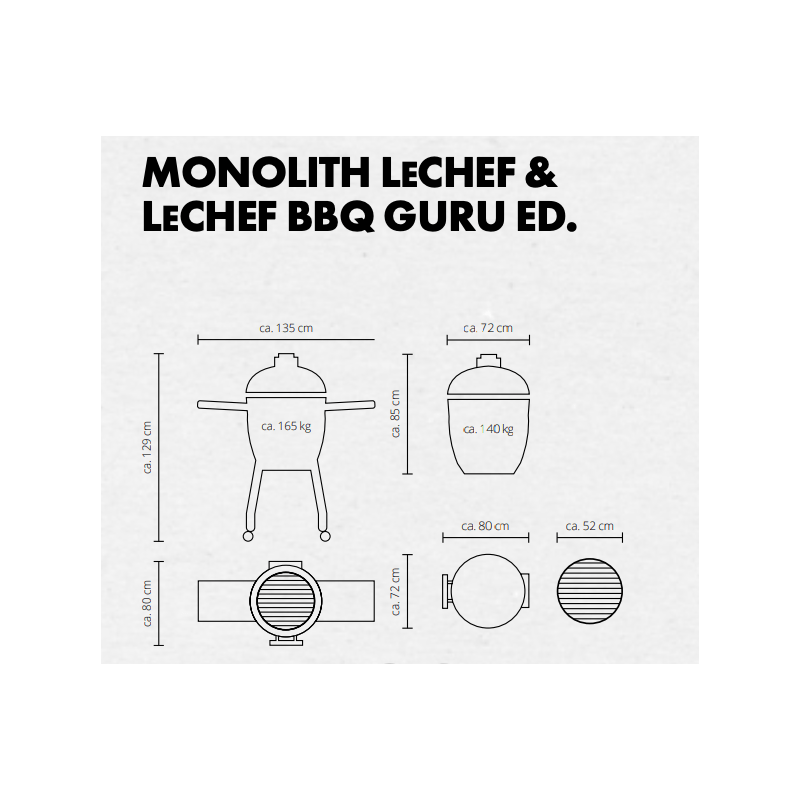 Kamado Monolith Le Chef Pro Series 2.0 Burdeos con Pies
