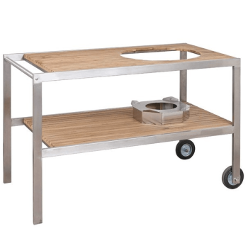 Mesa de Acero Inoxidable y Teca para Le Chef 2