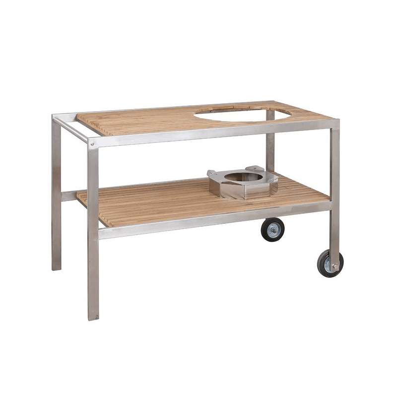 Mesa de Acero Inoxidable y Teca para Le Chef