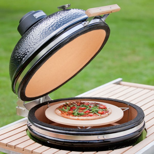 kamado con elevador de piedra  y piedra monolith